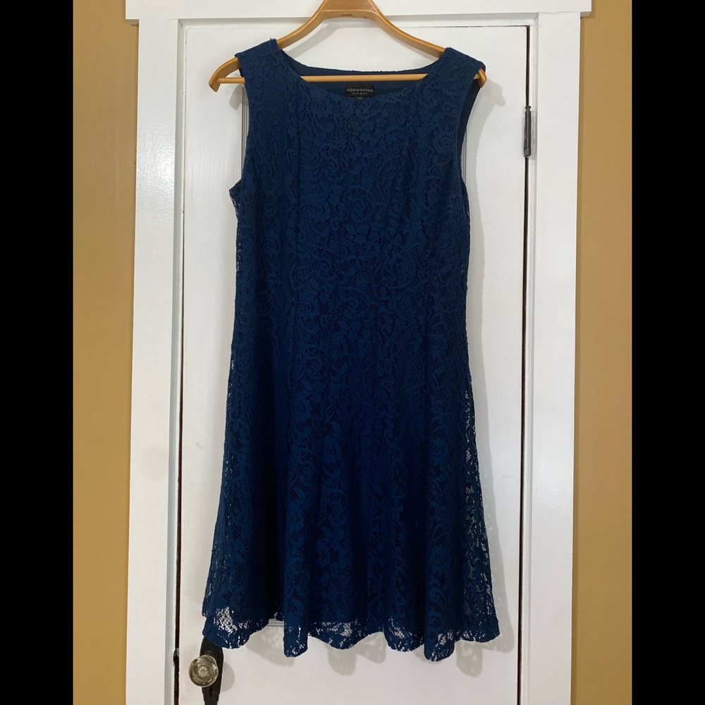 Connected Apparel Women's Sleeveless A Line Lace Dress Size 16